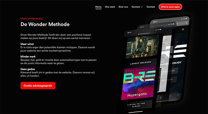 Oplossing section website