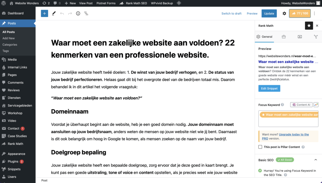 Website marketing tips - on page SEO