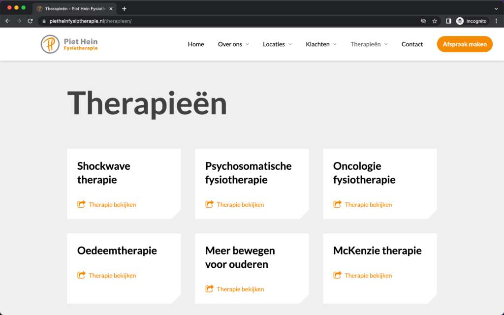 Piet Hein - website onderhoud uitbesteden