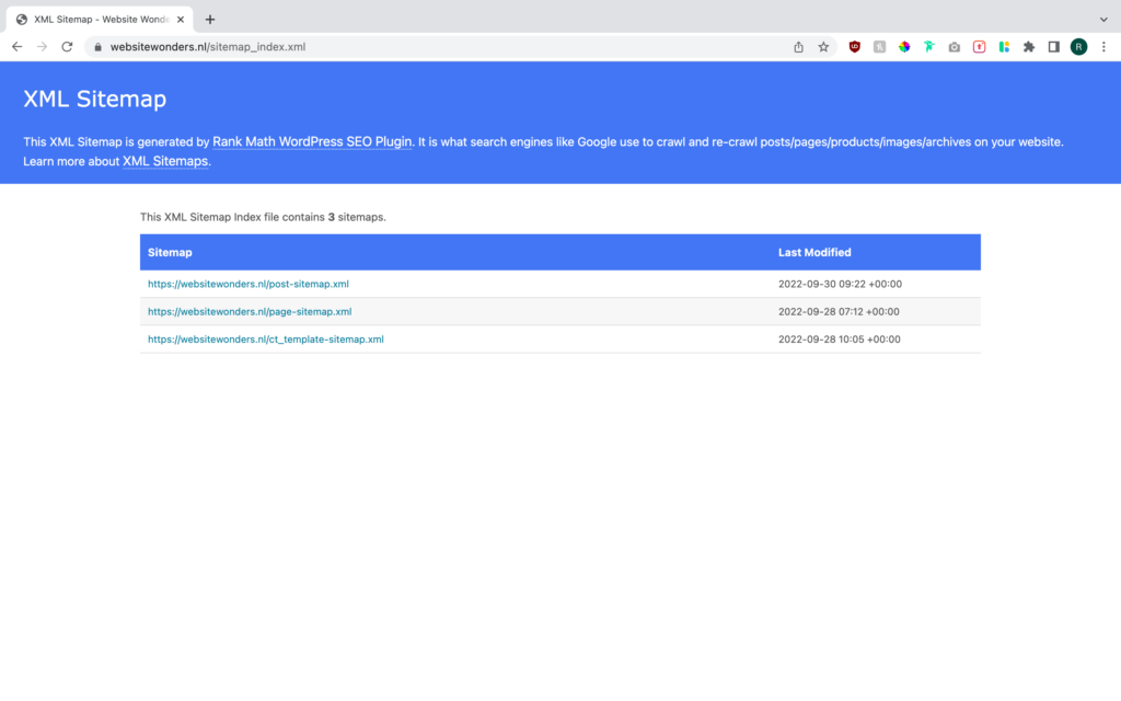 Wat is technische SEO - XML sitemap